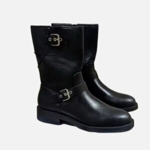 Dv By Dolce Vita Women Side Zip Buckle Comfort Moto Bike Boot Black Size 10